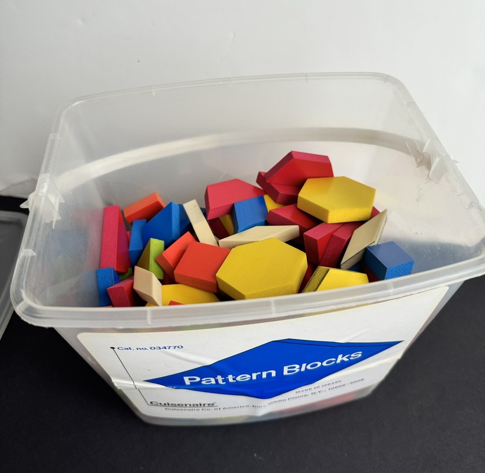 Vintage 208-pc Cuisenaire Wood Pattern Blocks Original Bucket Art ...