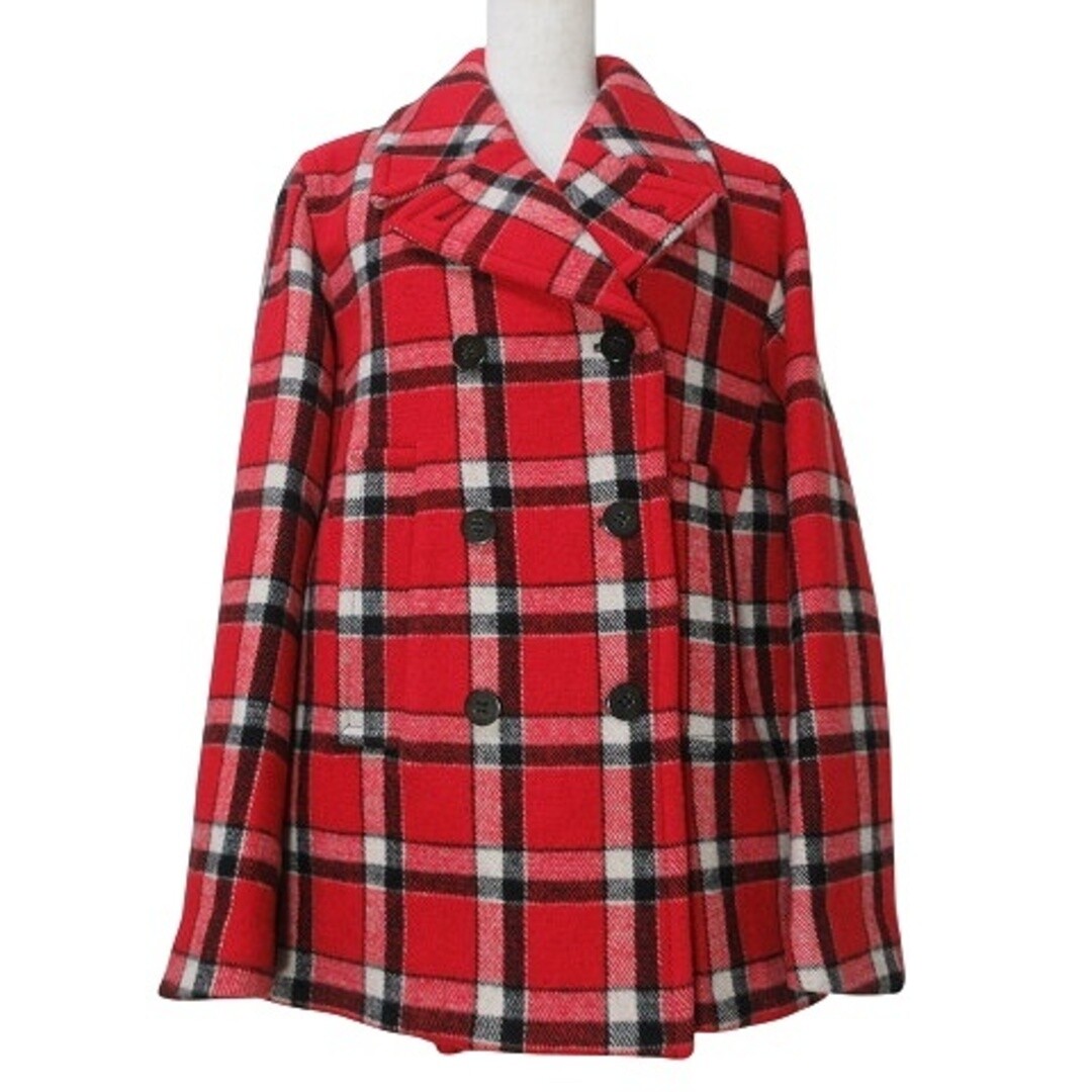 Marc by Jacobs P Coat Pea Half Check Wool S Red Used  