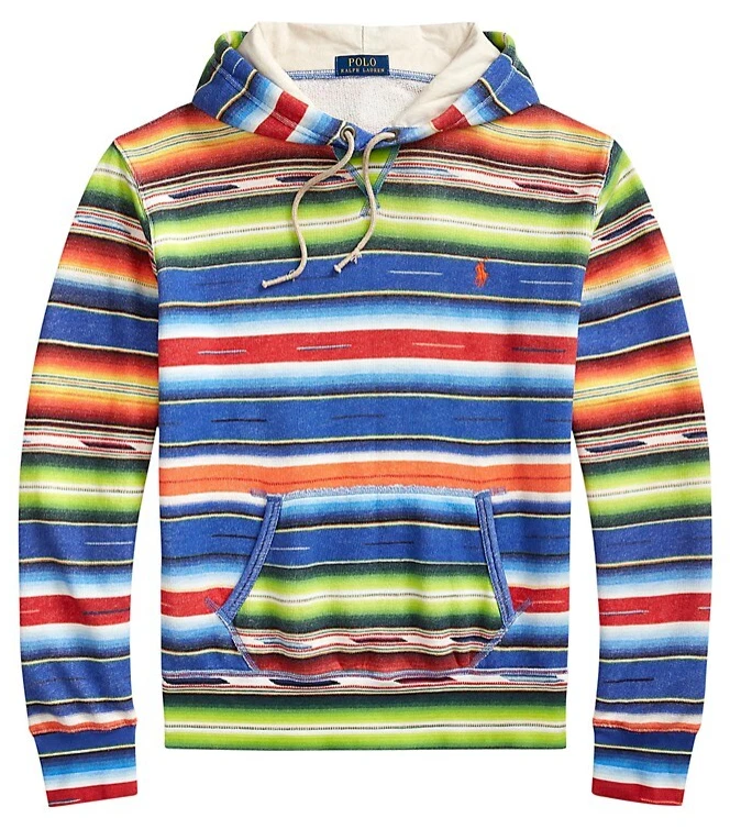 Polo Ralph Lauren Mens Laguna Serape Southwest Draw String Hoodie Sweater 2XL