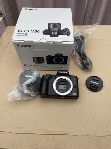 Bezlusterkowy aparat cyfrowy Canon EOS M50 Mark II 21,4 MP - obiektyw 15-45mm fabrycznie nowy - Zdjęcie 1 z 13