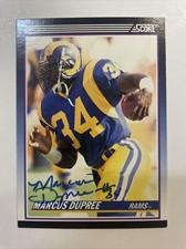 1990 Score Marcus Dupree Autographed Card #1T Los Angeles Rams A-49