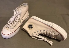 PF Flyers Canvas High Top Sneakers 6115642 White Size Mens 6 Womens 7.5 Shoes