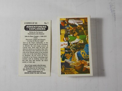 Brooke Bond Tea Cards Adventurers & Explorers 1973 Complete Set 50