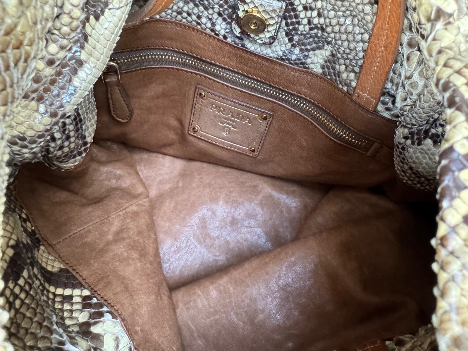 Prada python leather shoulder bag - image 13