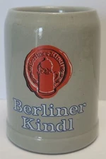 Berliner Kindl Stein Stoneware Beer Mug West Germany 0.5 L