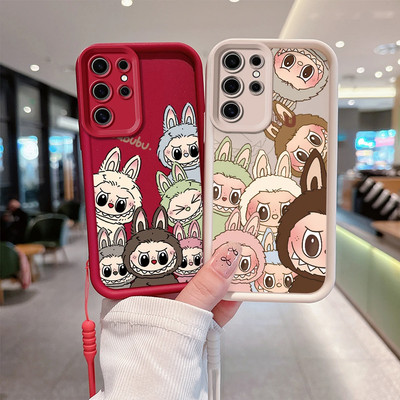 Kawaii Cute Labubu Phone Case for Samsung S24 S23 S22 S21 20 Note FE Plus Ultra