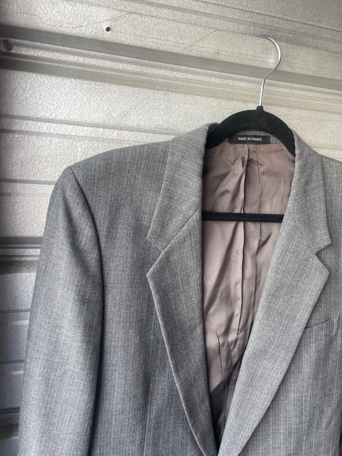 Giacca sportiva blazer gessato grigio vintage Yves Saint Laurent YSL France taglia 42