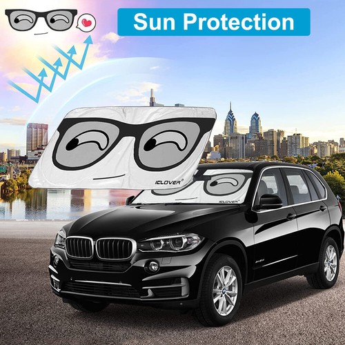 Cartoon Eyes Car Auto SUV Windshield Sun Shade Visor Front Window Shield Cover - Foto 3 di 9