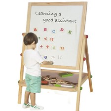 Kids 2 in 1 Wooden Blackboard Whiteboard Children Art Easel Chalk Drawing Board