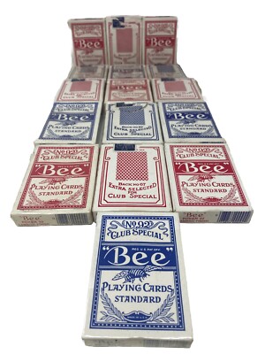 16 Vintage Decks Of Bee Playing Cards Standard No 92 Club Special Back No 67