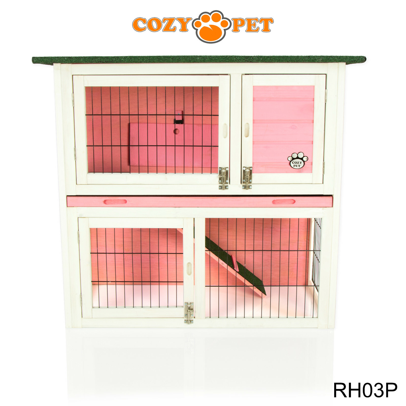 Rabbit Hutch 3ft by Cozy Pet Pink Guinea Pig Hutches Run Rabbit Ferret