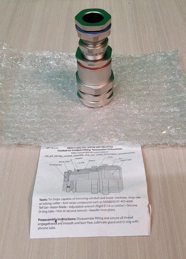 GLENAIR STRAIGHT ADAPTER CONDUIT TO PANEL TERMINATION MIL-PRF 