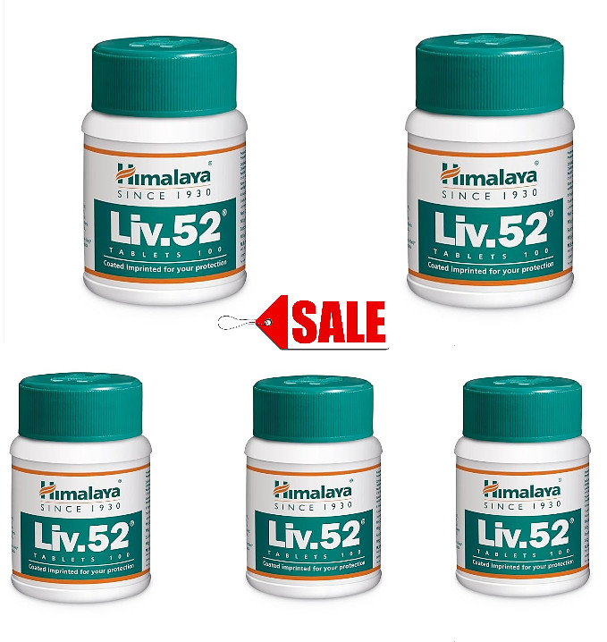 Himalaya Ayurvedic Liv.er 52 Comprimidos Mejorar la Digestión, Daño Hepático (Pack De 5)