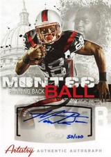 Montee Ball autographed football card 2013 SAGE Artistry Rookie #AA1 LE 50/100