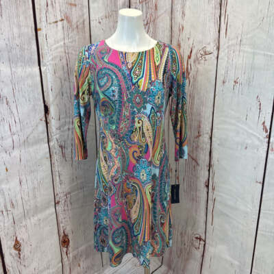 tommy hilfiger pink paisley dress NWT TOMMY HILFIGER PINK MULTI PAISLEY DRESS SIZE 10 TCC