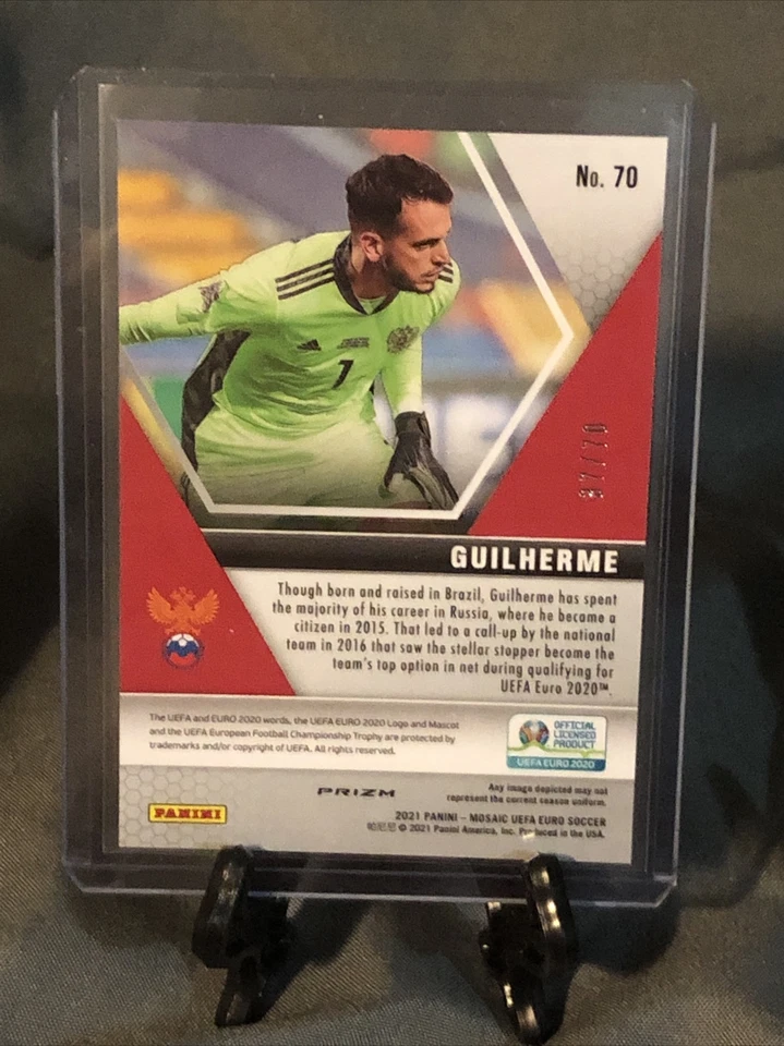 2020-21 Panini Mosaic UEFA Euro GUILHERME Purple Prizm #'d/70 Russia - Image 2 of 3