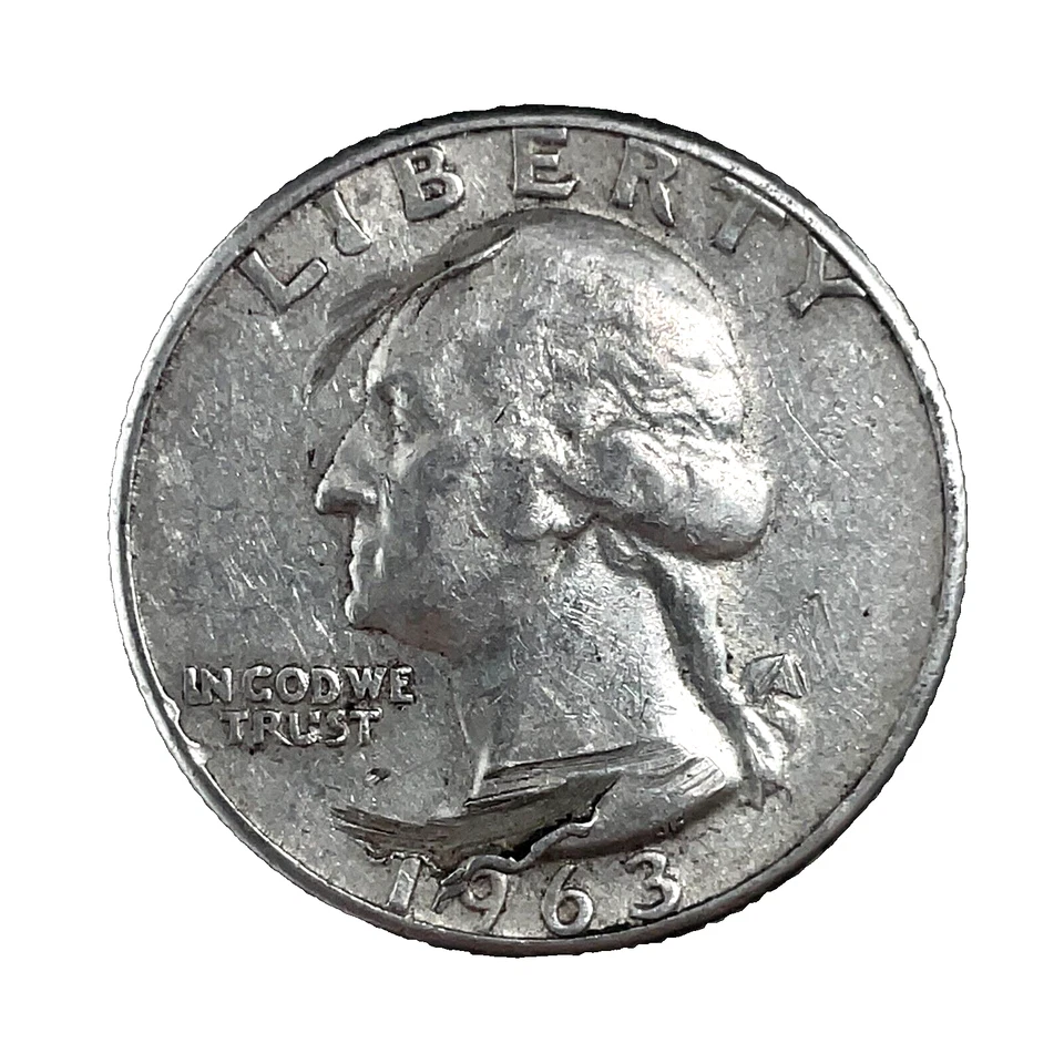 1963-P Washington Quarter Lamination Mint Error OBV/RVR ; Die Piled -Scares - Image 3 of 4