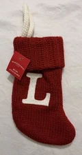 Wondershop Knit Mini Christmas Stocking Red 7” Initial “L” NWT