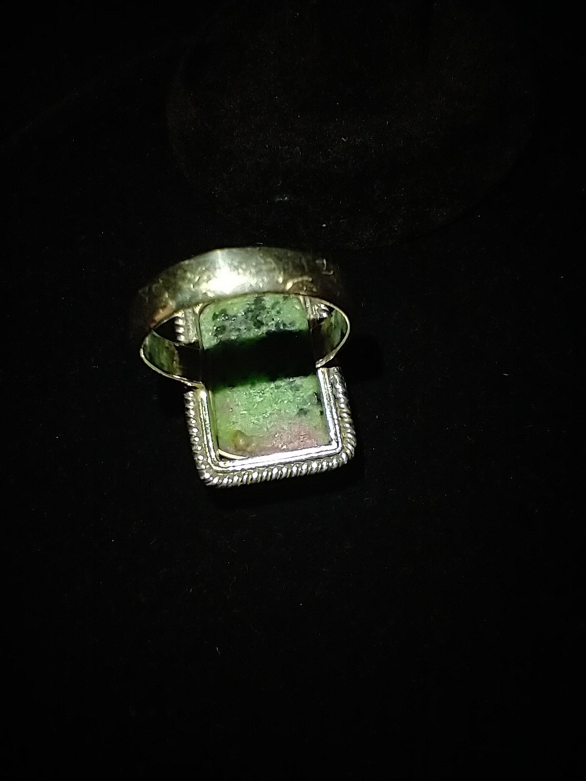 Sterling Silver Ruby Zoisite Ring Size 7.75 Large… - image 13