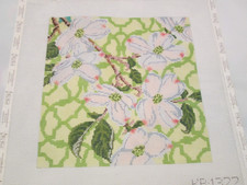 DOGWOOD TRELLIS-KIRK  BRADLEY-HANDPAINTED NEEDLEPOINT CANVAS