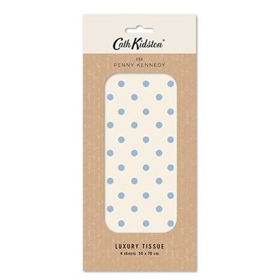 Seidenpapier Cath Kidston blau gepunktet 4 Blatt 50 x 70 cm