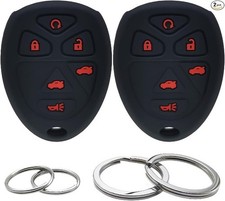 2Pcs Silicone 6 Buttons Key Fob Cover Remote Case Keyless Protector Compatible w