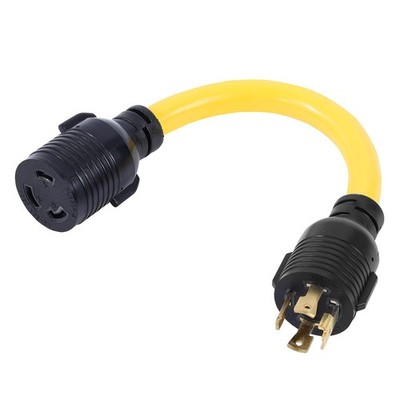 NEMA L14-30P to 6-30R 240V 30 Amp Twist Lock 4 Prong Male Plug to 30 Amp 3 Pr