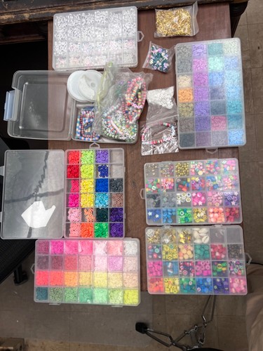 7 boxes Assorted Beads for Jewelry Making Bracelets Beads Kit Set Kids Pre-owned