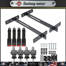4 Retractable Golf Cart Seat Belts and Bracket Kit Fit for EZGO Yamaha Club Car