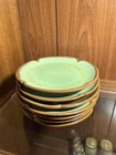 Set of 7 Frankoma Pottery Prairie Green 6.5” Lunch Plates