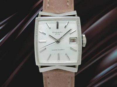 Seikomatic Lady Calendar 21 Jewels 2505-7010 WGP Silver Dial Auto