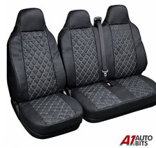 Black Diamond Leatherette Heavy Duty Van Seat Covers For Peugeot Expert Boxer  