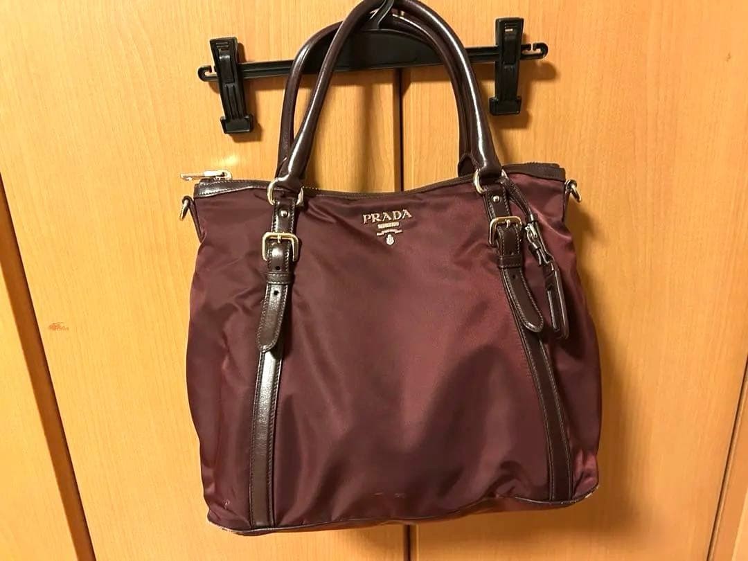 PRADA Tote Bag Shoulder Bag Nylon Leather thumbnail 2