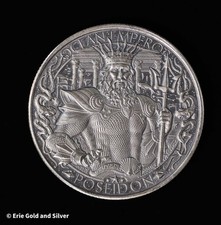 Lost City of Atlantis Poseidon Ocean Emperor Antiqued 1oz Silver 81.95 per troy oz
