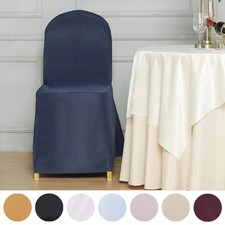 12 pcs Polyester BANQUET CHAIR COVERS Wedding Dining Room Decor Supplies Event