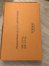 Bamboo Laptop Desk for Bed - Portable Folding Tray Table with Drawer, Black - NE