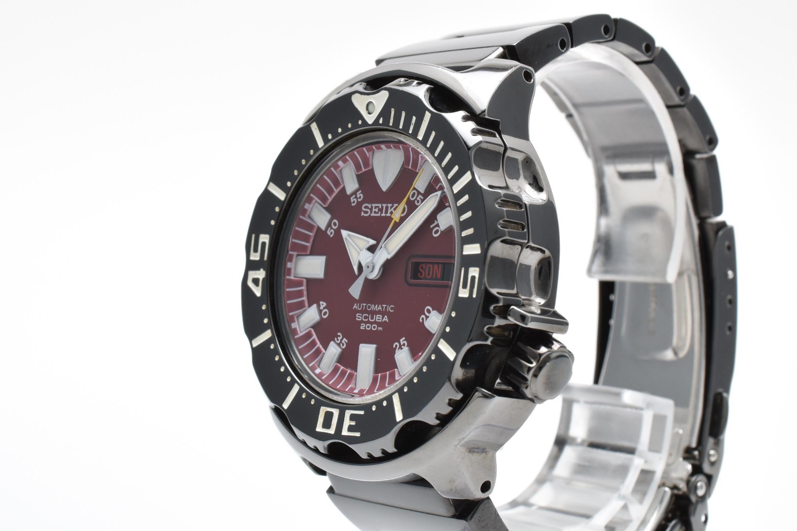 [EXC+5] SEIKO Night Monster 7S26-03G0 Diver 200m AT 21J Red Dial Men's Watch JP image 2