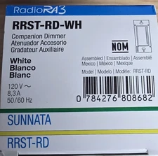 Lutron RRST-RD-WH Companion Dimmer- WHITE - Sunnata RadioRA3