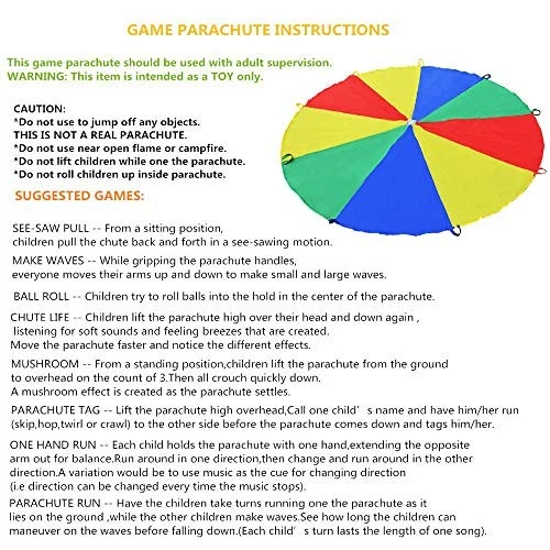 Sonyabecca Paracaídas para Niños 6' con 9 Asas Juego Juguete para Niños Jugar  Foto 3 de 4