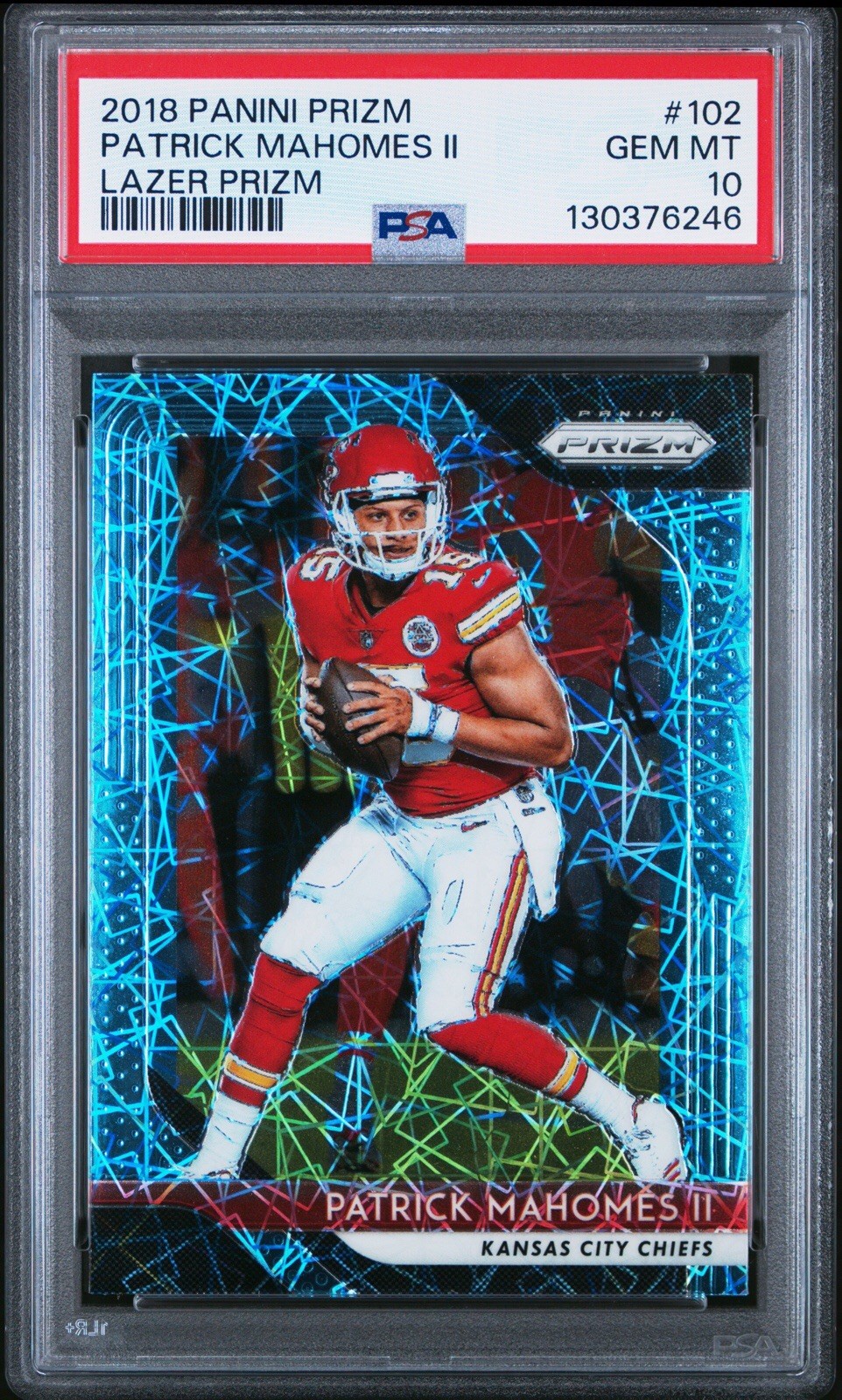 2018 Panini Prizm Patrick Mahomes II Lazer #102 PSA 10