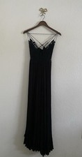 Free People Fp One Size M Adella Maxi Dress Crochet Smocked Strappy Black