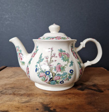 Vintage Sadler Indian Tree Teapot Teal / Pink Floral Tea Pot Unusual Shape