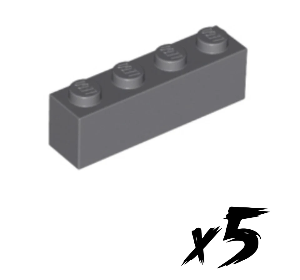 5x LEGO 3010 • 1x4 Stein • Brick • dunkelgrau • Dark Bluish Gray