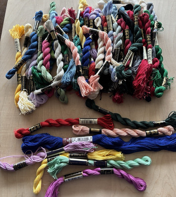 DMC Cotton Embroidery Floss LOT of 56 Most New #5 Also #10 #3 & 4 Anchor