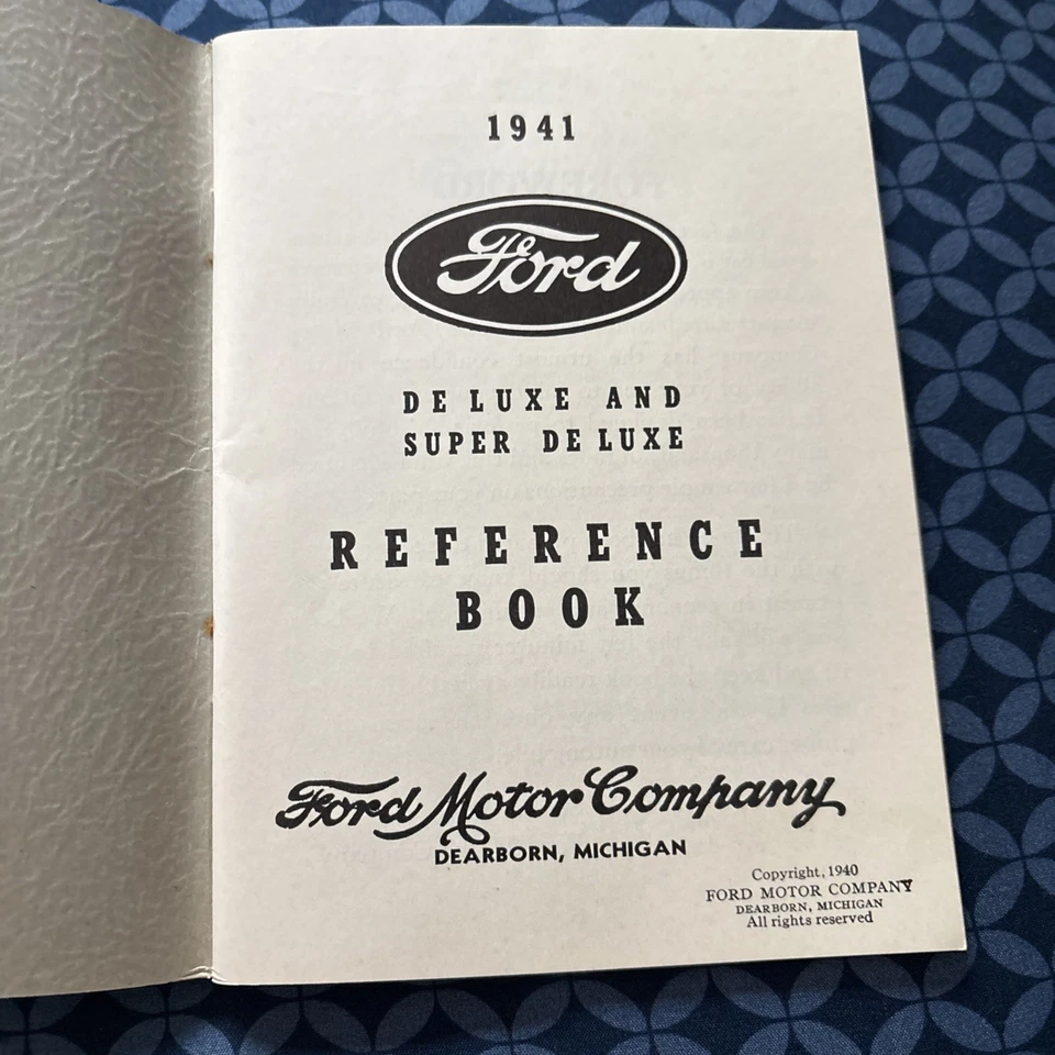 Ford Deluxe 1941 Super Deluxe manual del propietario libro de instrucciones con sobre Foto 4 de 4