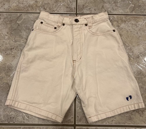 Vintage 80er ERWACHSENE GRÖSSE 24 Hang Ten Denim Jorts Shorts weiß 24X7 - Bild 1 von 11