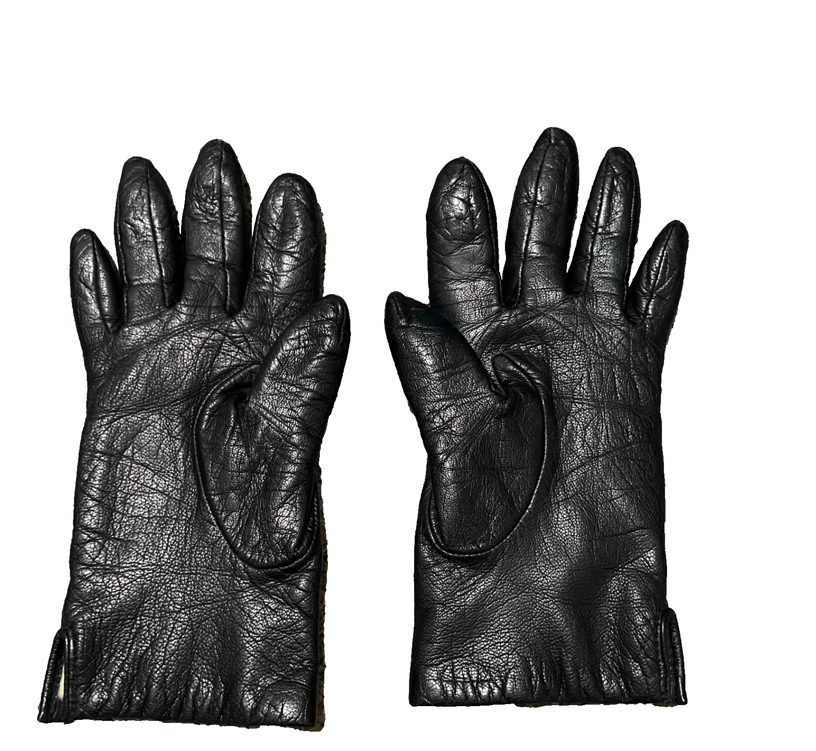 Vintage Fownes Soft Black Leather short dress gloves size 6.5 XS Extra Small