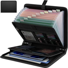 Fireproof Accordion File Organizer, Portable Expanding File Folder with Waterpro