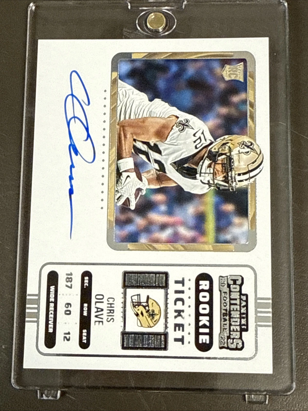 2022 Contenders Chris Olave #109 Variation RC Auto On-Card Saints