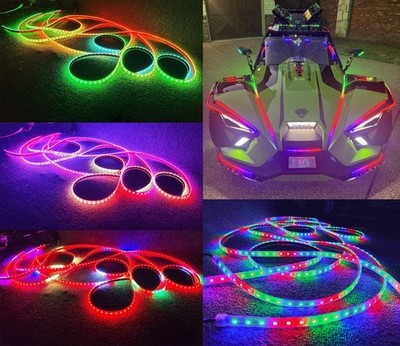 8PCS 4FT CHASING Attractive Dream Color IP68 APP +Remote Slingshot Lights Strips